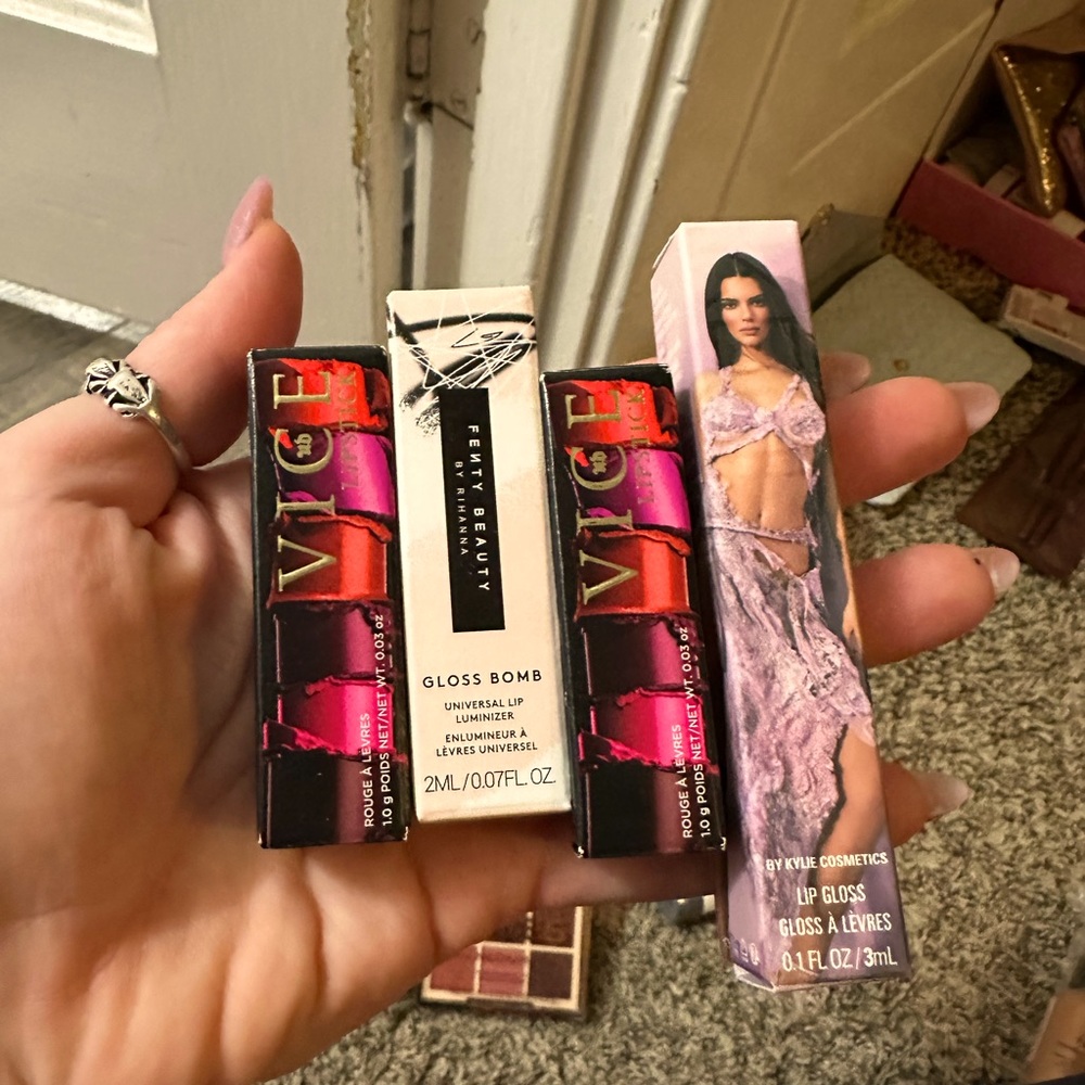 Lip makeup-gloss and lipstick